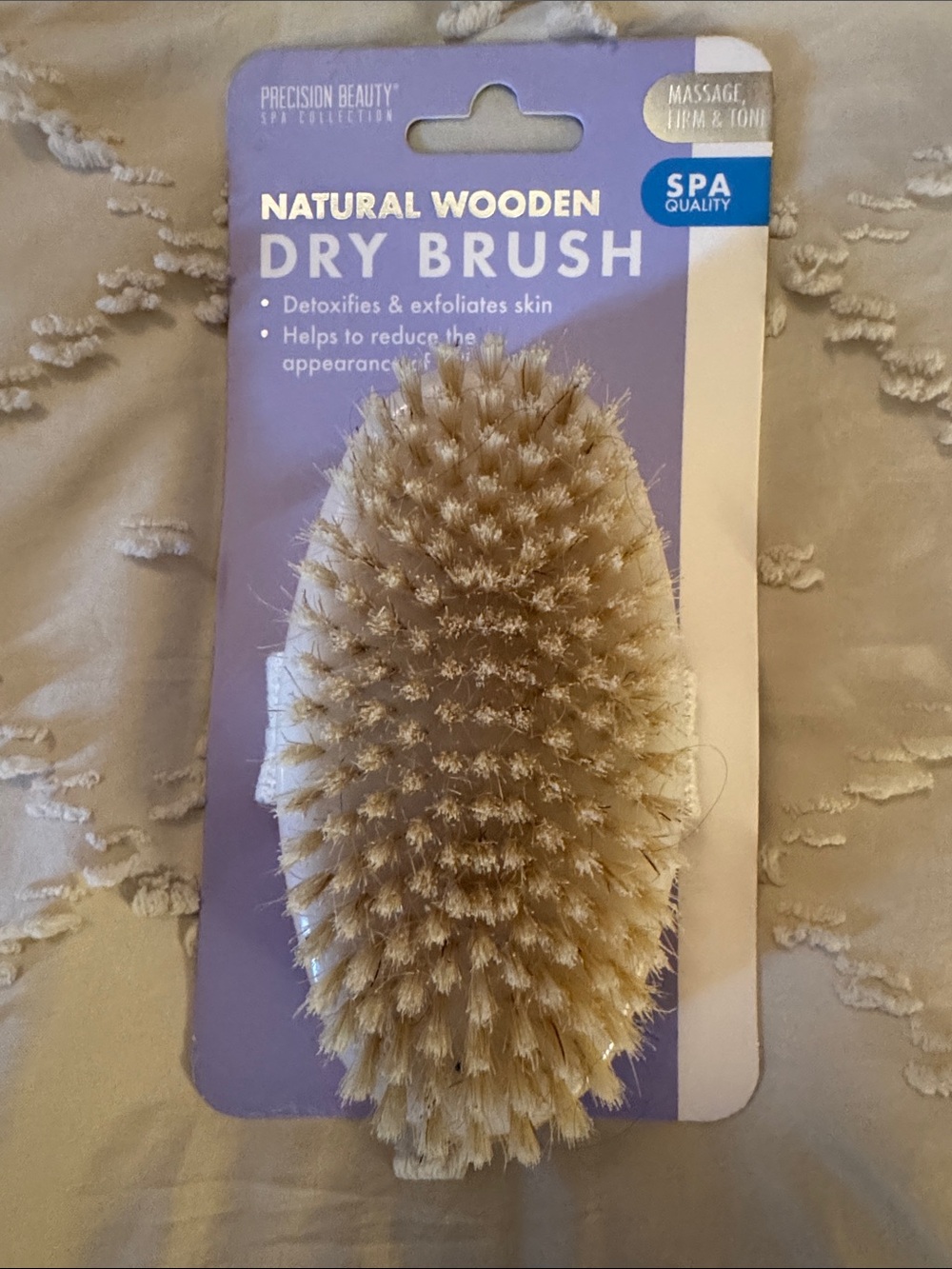 Precision Beauty Natural Wooden Dry Brush - Beige- Brand new!